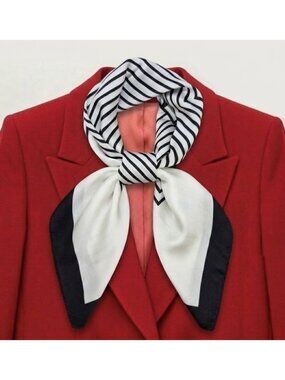 ✨Silky Black and White Art Scarf Geometric Square Design Luxury Accessory hijab✨